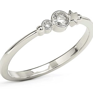 Pierścionek z białego złota z cyrkoniami Swarovski BP-6711B-C