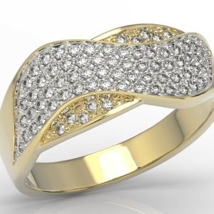 Pierścionek z żółtego złota z brylantami model AP-7937Z-R
