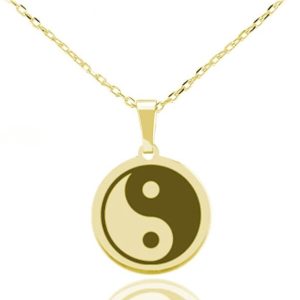 Damski Naszyjnik na Łańcuszku z Symbolem Yin Yang ze Srebra pr. 925 - 24k złocenie