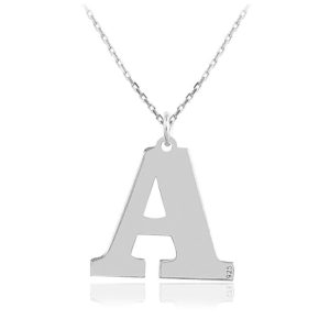 Naszyjnik srebrny z dużą literką - Literki do wyboru