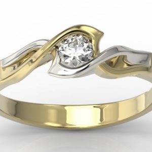 Pierścionek z żółtego i białego złota z brylantem LP-2720ZB