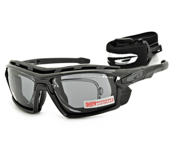 Polaryzacyjne okulary sportowe przeciwsłoneczne GOGGLE T557-1PR Korekcja + Pasek + Gąbka