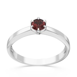 Pierścionek zaręczynowy z białego złota z granatem CP-2423B