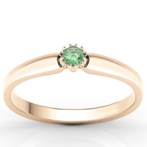 Pierścionek zaręczynowy z różowego złota ze szmaragdem BP-2110P