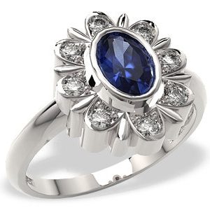 Pierścionek z białego złota LP-57B-SZA/D