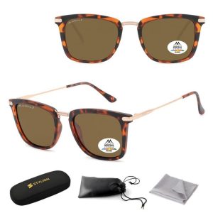 Panterkowe prostokątne okulary przeciwsłoneczne z polaryzacją MP12A