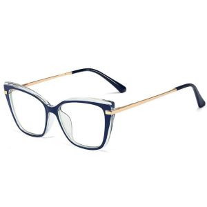 Okulary kocie do komputera damskie z filtrem BLUE Light zerówki 2577-1