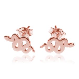 Srebrne kolczyki Węże - rose gold