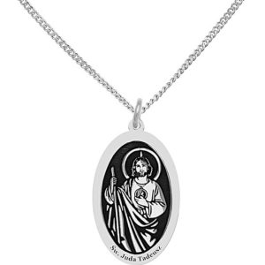 Srebrny naszyjnik - Medalik Juda Tadeusz - od spraw beznadziejnych