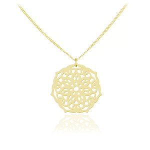 Srebrny naszyjnik Talika - Mandala - 24k złocenie