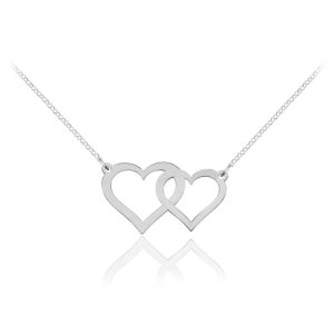 Srebrny naszyjnik Dwa Serca