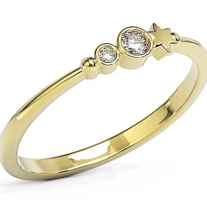 Pierścionek z żółtego złota z cyrkoniami Swarovski Lawenda BP-6707Z-C/LAV