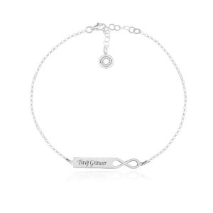 Srebrna bransoletka - Infinity - Grawer!