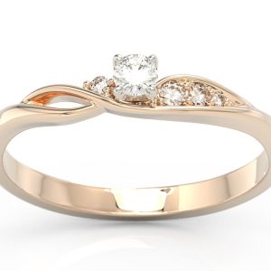 Pierścionek z różowego złota z brylantami BP-7810P