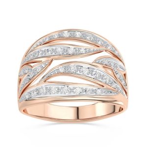 Pierścionek z różowego złota z diamentami BP-32Z