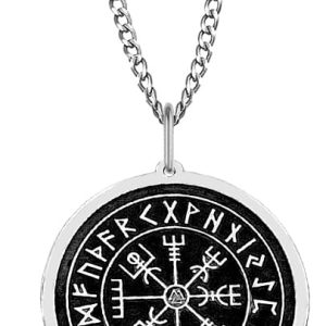 Srebrny naszyjnik męski Vegvisir - kompas Wikingów