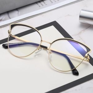 Okulary kocie do komputera damskie z filtrem BLUE Light zerówki Flex 25100A