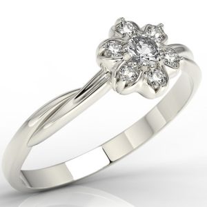 Pierścionek z białego złota z brylantami AP-68B