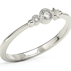 Pierścionek z białego złota z cyrkoniami Swarovski BP-6709B-C