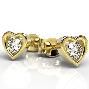 Kolczyki z żółtego złota z cyrkoniami LPK-52Z-C