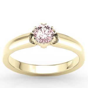 Pierścionek zaręczynowy z żółtego złota z morganitem BP-2140Z