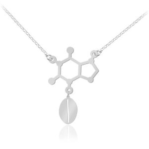 Srebrny naszyjnik Kofeina - Ziarno Kawy