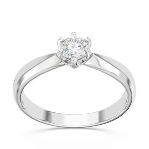 Pierścionek zaręczynowy z białego złota z brylantem, model AP-3630B