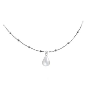 Naszyjnik Madison - łańcuszek kulki i perła naturalna