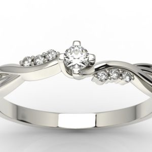 Pierścionek zaręczynowy z białego złota z diamentami 0,09ct wzór AP-7009B