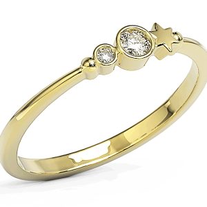 Pierścionek z żółtego złota z cyrkoniami Swarovski BP-6709Z-C