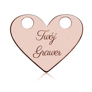 Srebrna zawieszka celebrytka serce z grawerem - rose gold