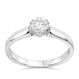 Pierścionek zaręczynowy z białego złota z brylantem 0,30ct G/Si1 BP-2130B