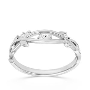 Pierścionek z białego złota z brylantami CP-61B