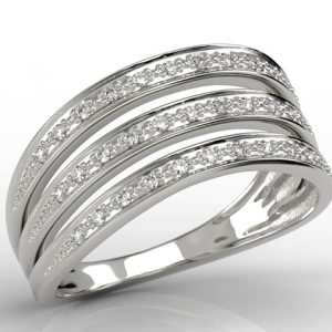 Pierścionek z białego złota z brylantami AP-62B