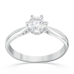 Pierścionek z brylantem certyfikowanym 0,40ct G/Si1 białe złoto AP-6640B