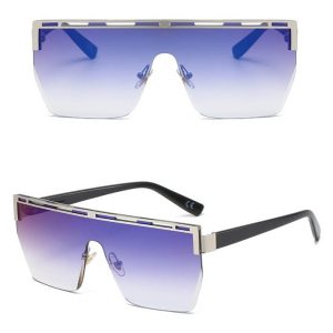 Damskie okulary przeciwsłoneczne Glamour półramkowe kwadratowe pełne szkło SKK-04B