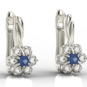 Kolczyki z białego złota z szafirami i brylantami APK-68B