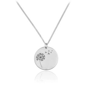 Srebrny naszyjnik Dmuchawiec - grawer