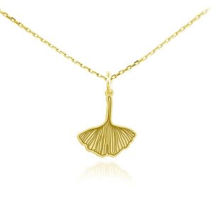Naszyjnik Liść Miłorzębu - 24k złocenie