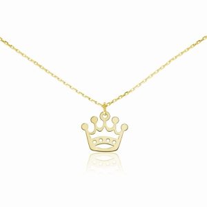 Srebrny naszyjnik korona - 24k złocenie