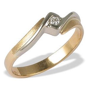 Pierścionek z żółtego i białego złota z brylantem CP-1106ZB