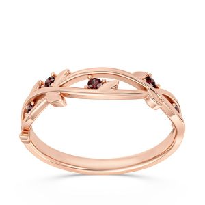 Pierścionek z różowego złota z granatami CP-61P
