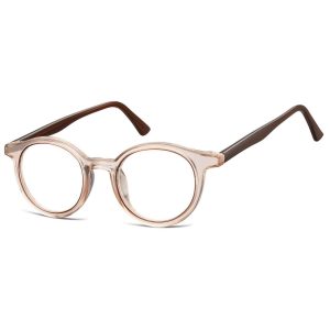 Okrągłe oprawki korekcyjne okulary zerówki TR-97B brązowy transparentny