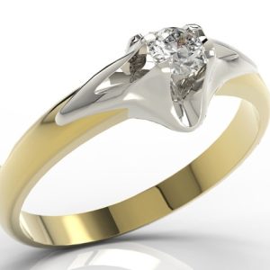 Pierścionek zaręczynowy z żółtego i białego złota AP-1316ZB z brylantem 0,16 ct