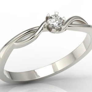 Pierścionek zaręczynowy z białego złota z brylantem AP-8710B