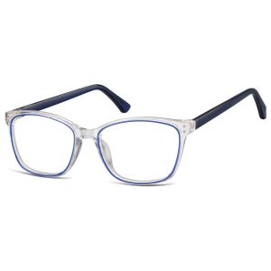 Damskie kocie oprawki korekcyjne okulary zerówki TR-99A bezbarwny/niebieski