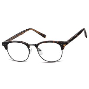 Okulary zerówki owalne oprawki korekcyjne 879F panterka/grafitowy