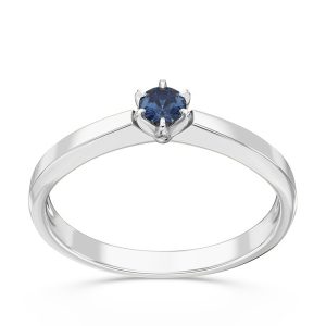 Pierścionek zaręczynowy z białego złota z szafirem CP-2410B
