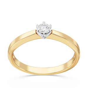 Pierścionek zaręczynowy z żółtego i białego złota z brylantem CP-2410ZB