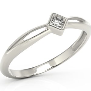 Pierścionek z białego złota z brylantem BP-6406B